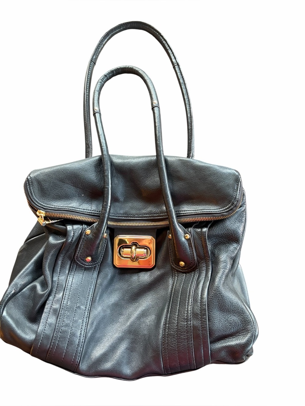 Vintage Black Leather Makowsky Shoulder Bag MINT!